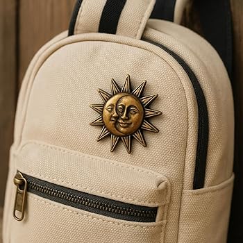 Amazon.co.jp: バッジ 太陽と月 ピンバッジ アンティーク調