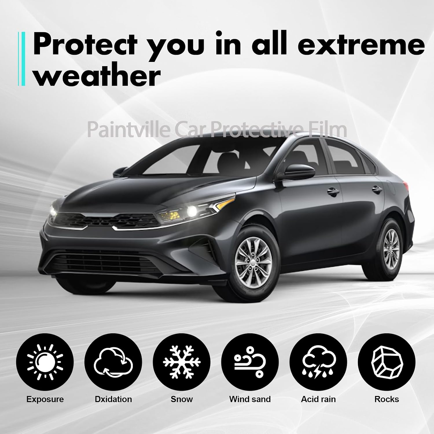 for KIA Forte 2022-2025 8.5Mil TPU PPF HD Clear Paint Protective Film Custom Fit Anti Scratch Self Healing Shield Guard with Install Kit Bumper Headlight 9Pcs