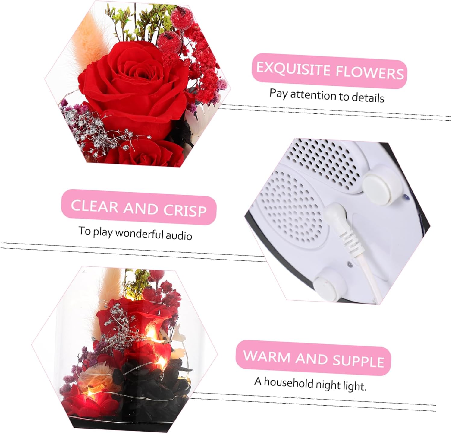 ARTIBETTER 1set Creative Light Rechargeable Cordless for Home Decor for Birthdays and Festivals Base Warm Light