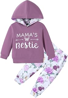 ZOEREA Toddler Girl Clothes Baby little Outfits Fall Winter Cute Sets 1-6T | Soft, Letter Hoodie Sweatshirts Pullover, Flower Sweatpants, 2Pcs Tracksuit Sweatsuit Sets, 1-6 Years,Size 1-6t