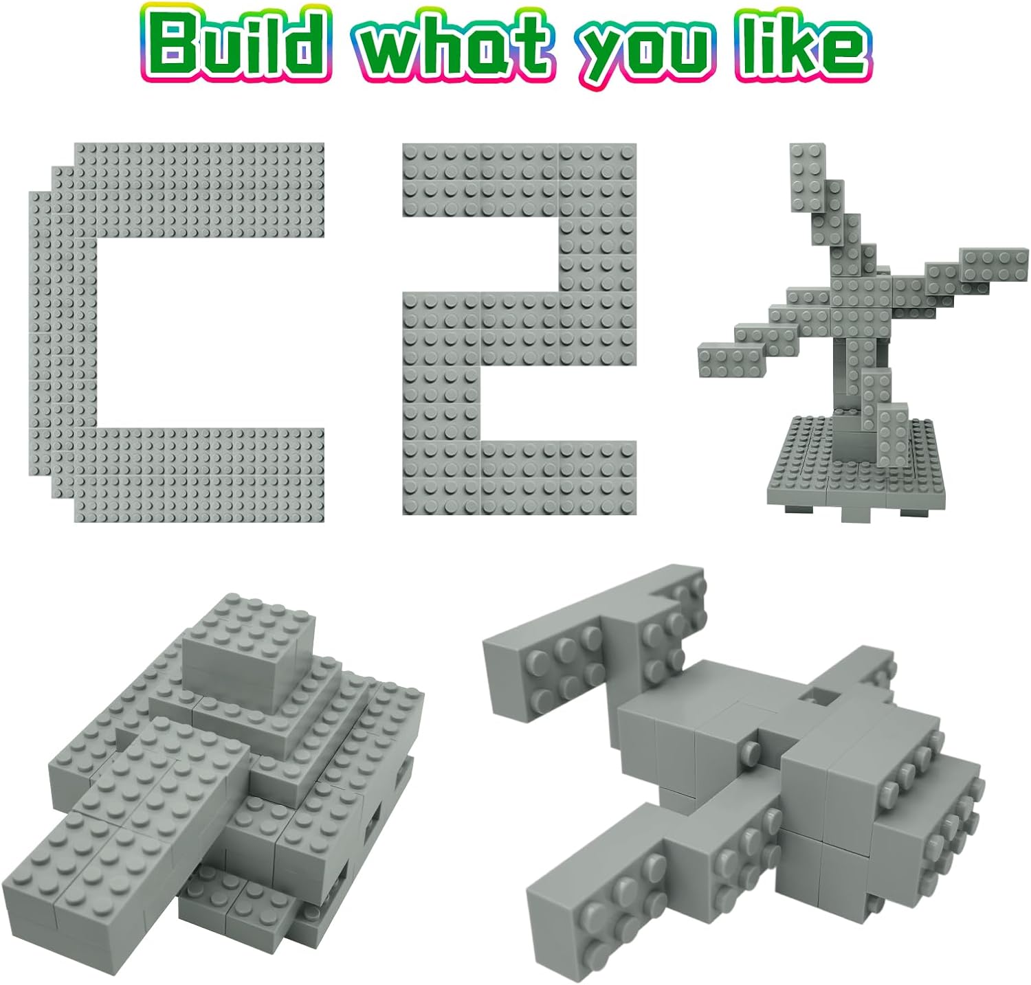 200 Pieces Classic Building Brick 2x4, Creative Building Toy DIY, Suitable for Boys Girls and Teenagers Aged 6+, Compatible LEGO 3001 Bulk Block Set (Blue)