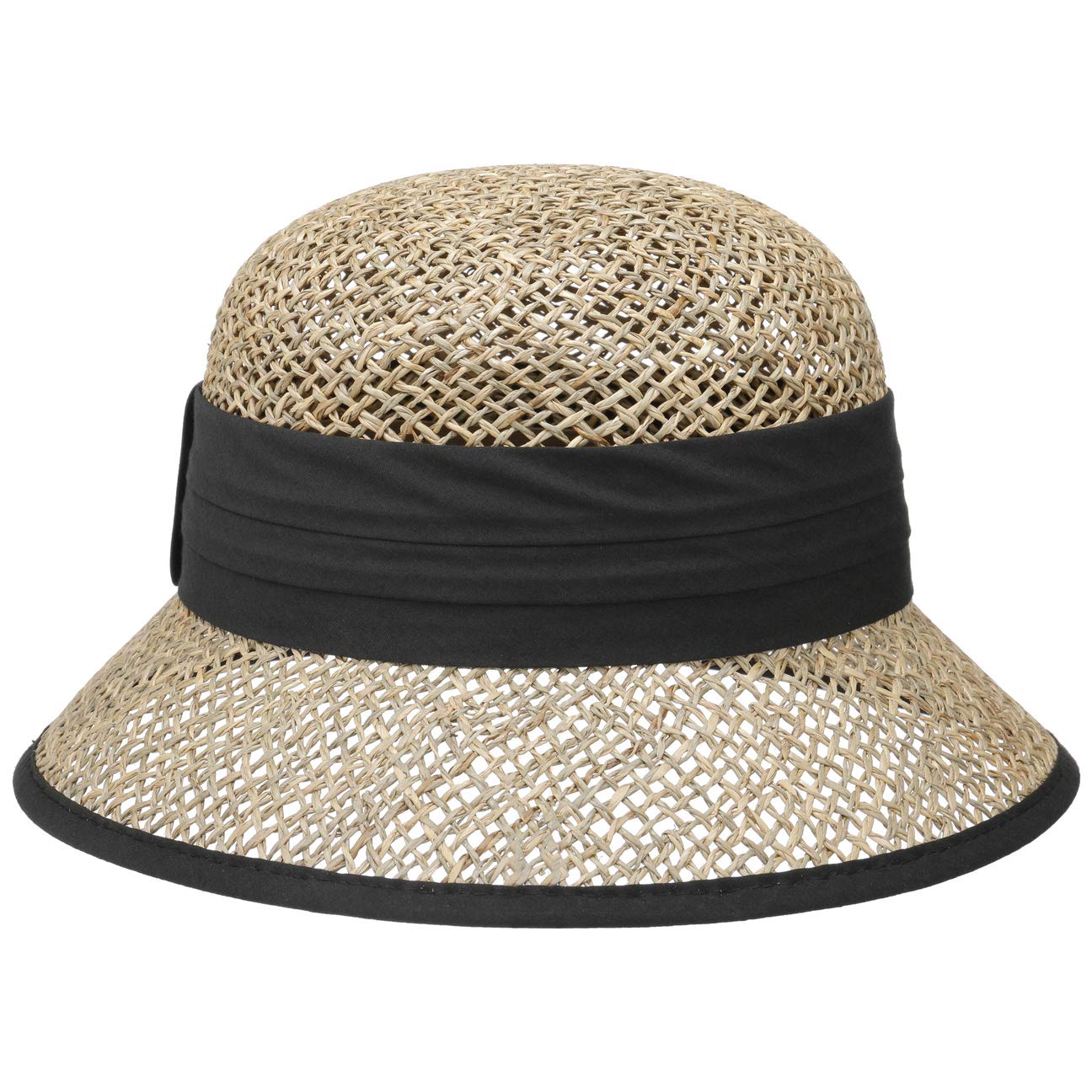 Seeberger Seagrass Straw Cloche Hat Women - Beach Sun Garden Summer Spring-Summer - One Size Black