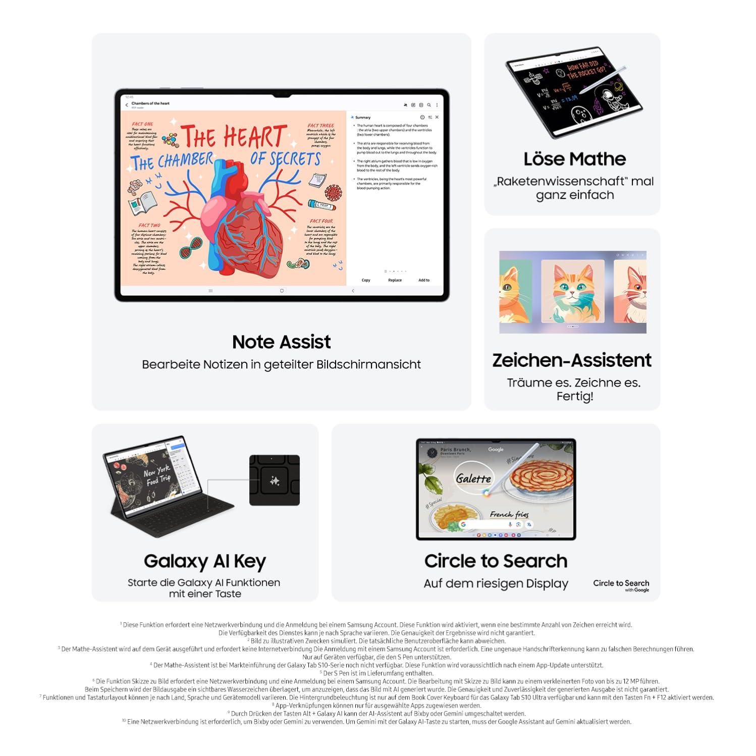 Samsung Galaxy Tab S10 Ultra AI Tablet, Android Tablet, 12 GB RAM, 256 GB Speicher, AMOLED-Display, Antireflexionsbeschichtung, Inkl. S Pen, 5G, Moonstone Gray, 36 Monate Herstellergarantie