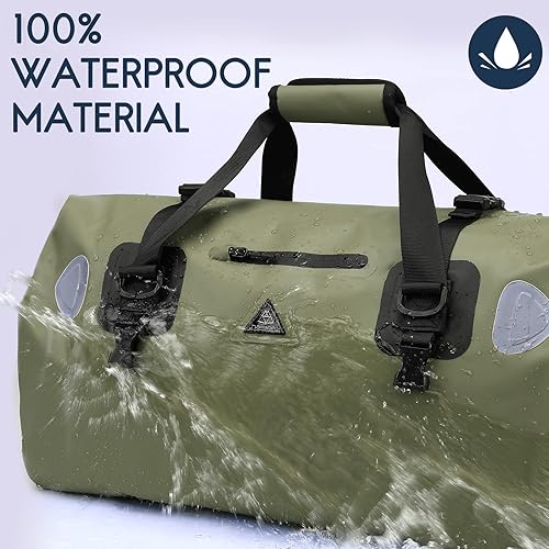 Miniatura 2 de Haimont Bolsa seca para motocicleta, bolsa de lona impermeable enrollable con correas de fijación rápida para motociclismo, ciclismo, canotaje,