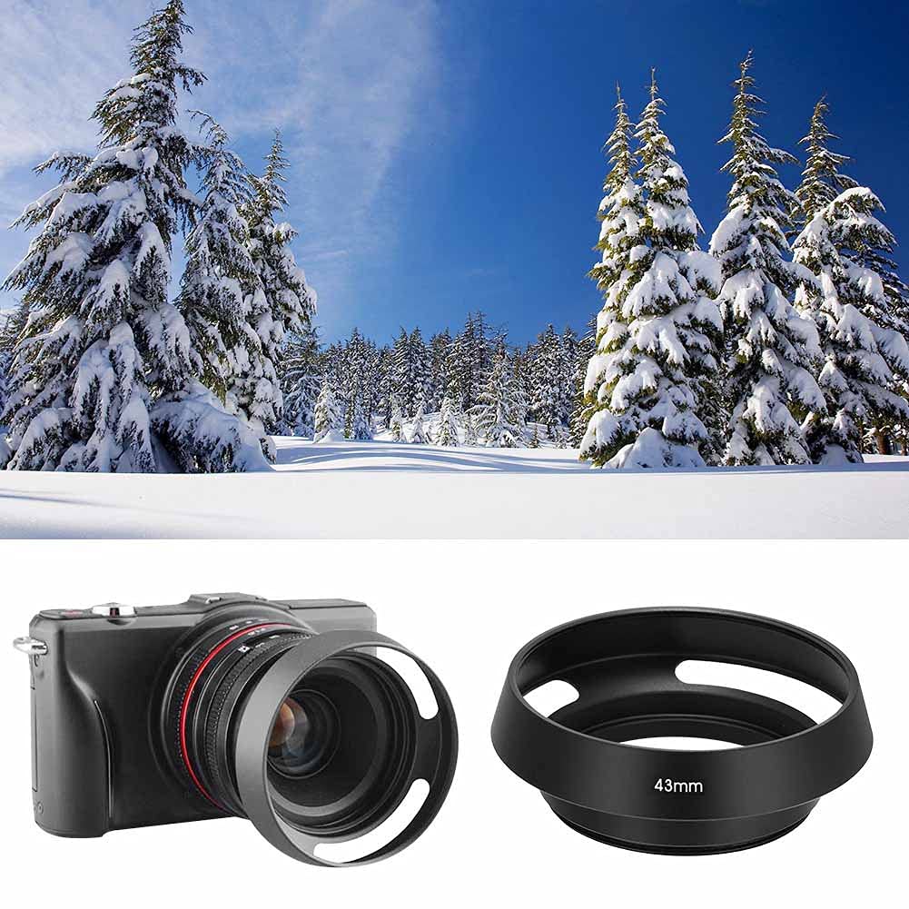 Denash Aluminum Alloy Lens Hood, Aluminum Alloy Control Camera Lens Hood for Camera (43mm)