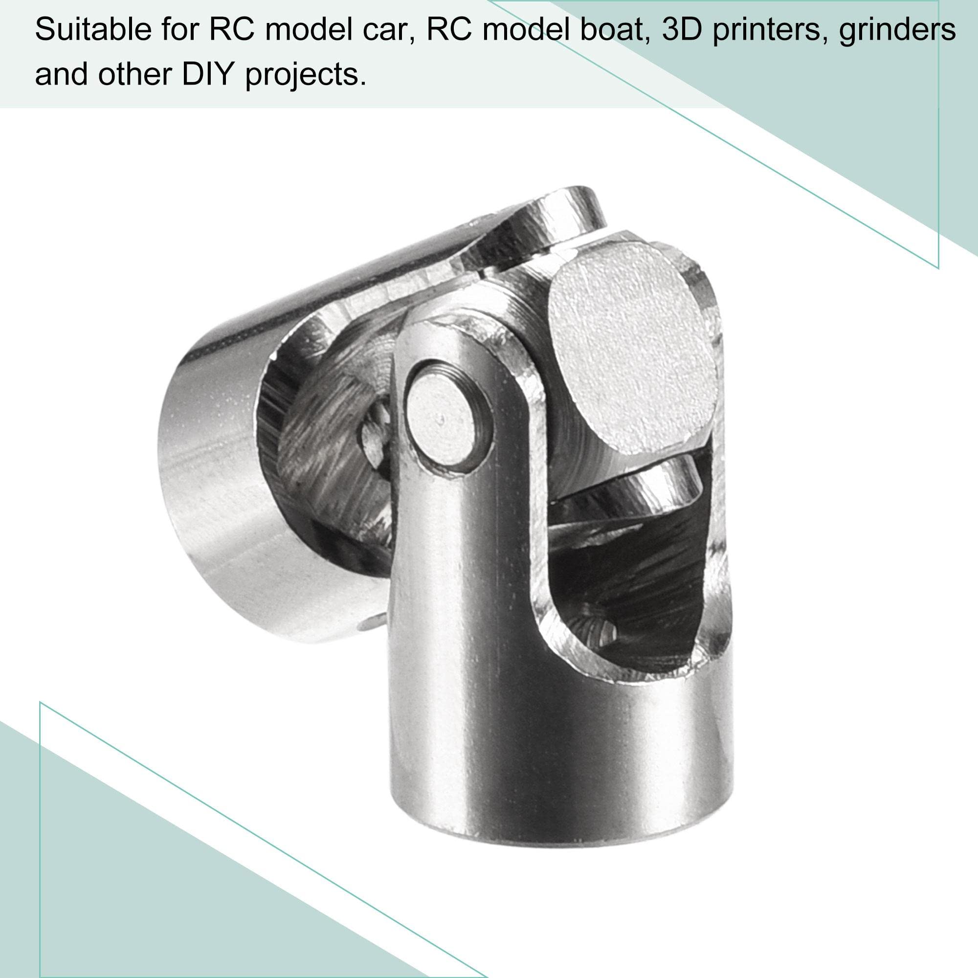 sourcing map 2,3mm à 4mm Diamètre Interne Rotatif Joint universel Arbre Accouplement L23 x D9 avec Vis et Clé pour RC Modèle Paquet 4