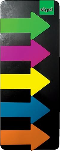 Miniatura 1 de Sigel HN600 - Marcadores de página de flecha, banderas adhesivas, banderas de pestañas de índice, película, extraíble, con punta adhesiva y tira