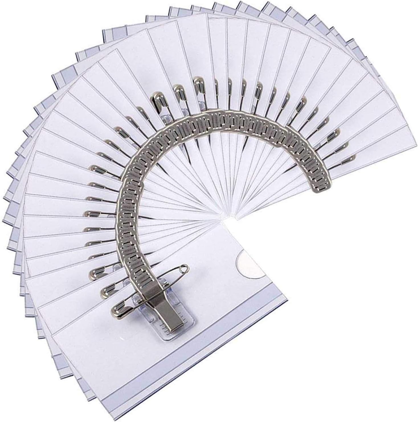 100pcs Name Badges with Pin,Lesai Transparent Plastic Horizontal Badge Holder Name Tags,57 x 90 mm Combi Clip Professional Premium Name Badge