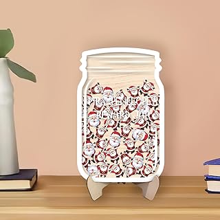 Personalized Wooden Christmas Snowman Reward Jar for Boys Girls Good Behavior, Bulletin Board Chart Xmas Potty Training Classroom Management Tool No. 03 Christmas Gift (Santa Claus Reward Jars)