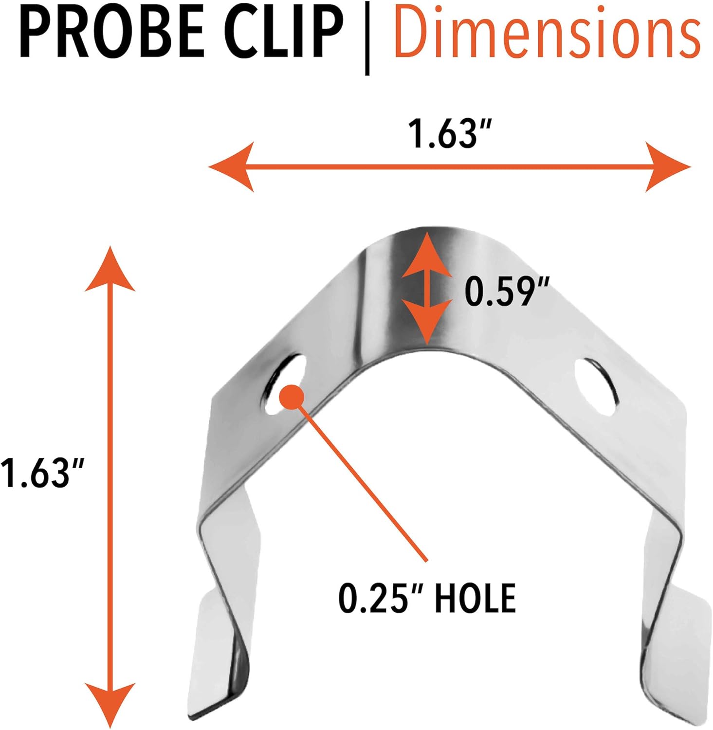 review BBQ Butler Meat Thermometer Probe Holder - Temp Probe Clip - Barbecue Clip -Single Hole A-Style Design - Ambient Thermometer Temperature Readings for Smokers/Grills/Ovens - 1 Clip