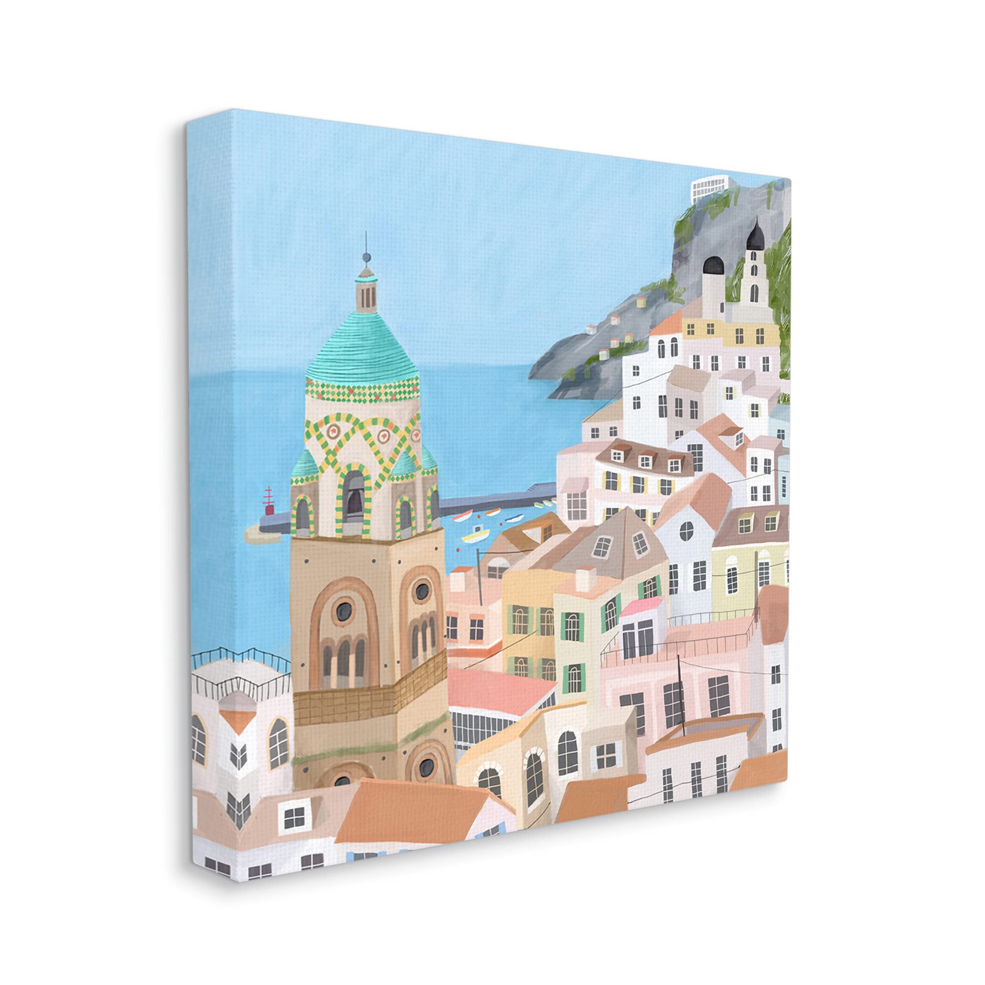Stupell IndustriesAmalfi Traditional Italian Architecture Coastal Cliffside Cityscape, Designed by Carla Daly Canvas Wall Art, 17 x 17, Multi-Color