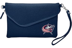 NHL Pebble Fold Over Purse - Blue Jackets Hockey Apparel