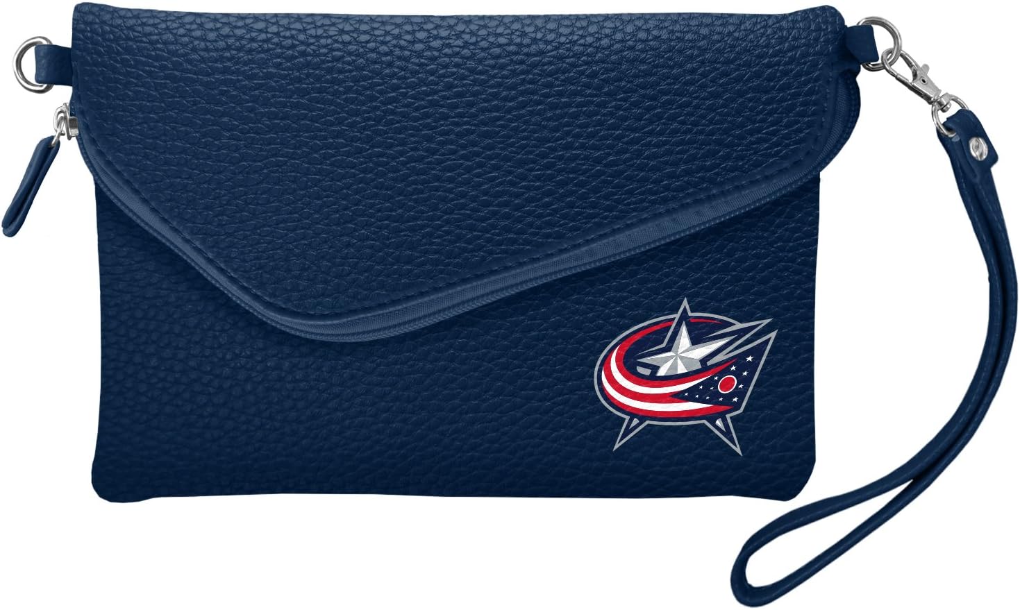 NHL Soft Pebble Fold Over Purse - Large Wristlet - includes Shoulder Strap