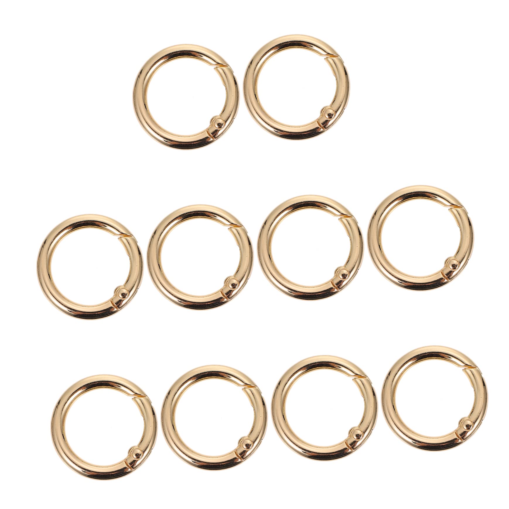 Uonlytech 10 pezzi Moschettoni Rotondi in Metallo con Molla Fibbia Resistente per Accessori Fai da Te Borse e Portachiavi Anello Zincato
