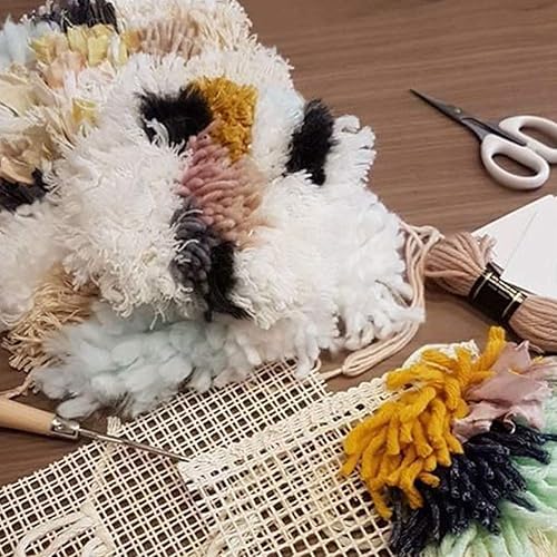 Miniatura 4 de GLOGLOW Lona de malla, 59.1 x 39.4 in, tela de malla, alfombra en blanco, lona de malla con enganche, lona para bricolaje, para enganchar, alfombra,