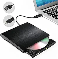 Unidade de DVD externa USB 3.0 Tipo-C gravador de CD portátil +/-RW Drive DVD Player para ROM Rewriter Burner compatível com laptop, desktop, PC, Windows, MacBook, Linux, Mac OS