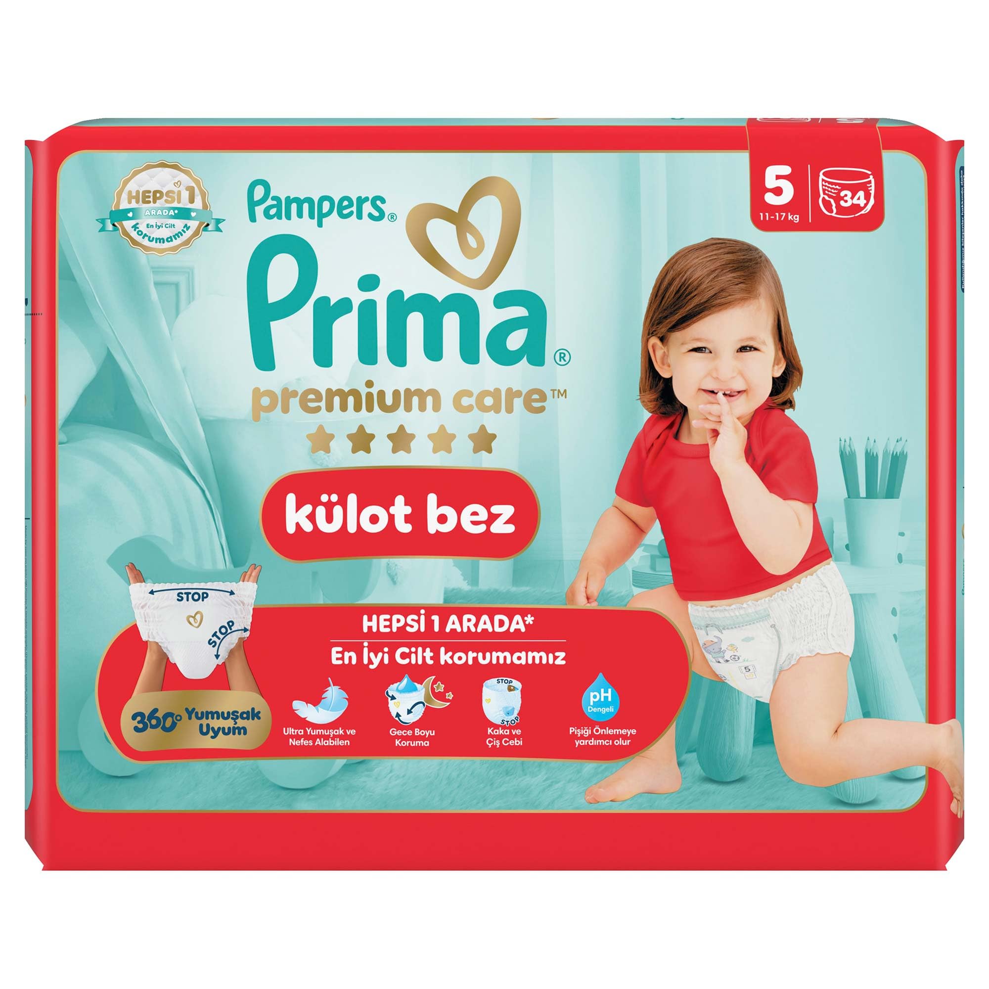 Prima Premium Care Külot Bez 5 Numara 34 Adet Bebek Bezi