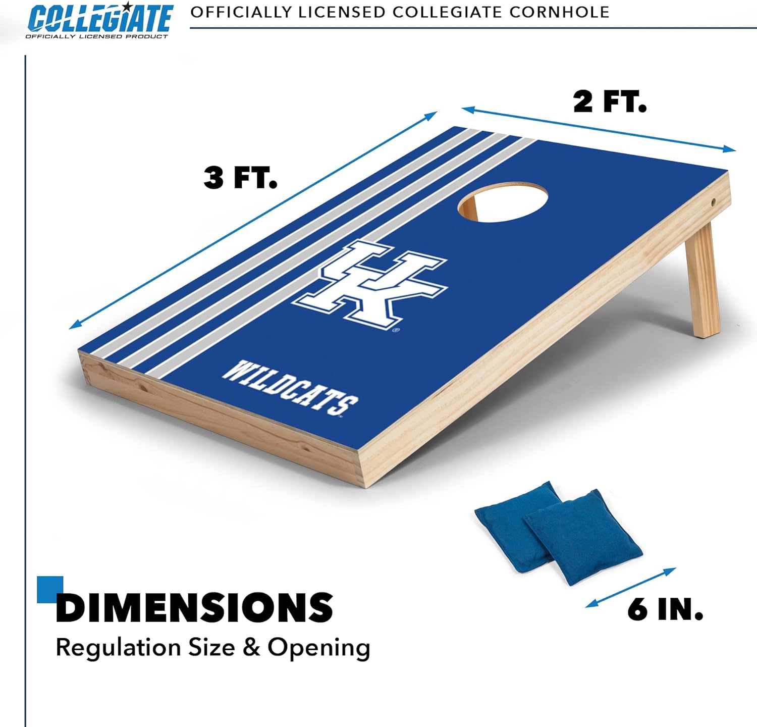 Wild Sports 2' x 3' Set with Direct Print HD Team Graphics – Great Gift for Any NCAA Fan! Bean Bag Toss Family Outdoor Games – Kentucky Wildcats