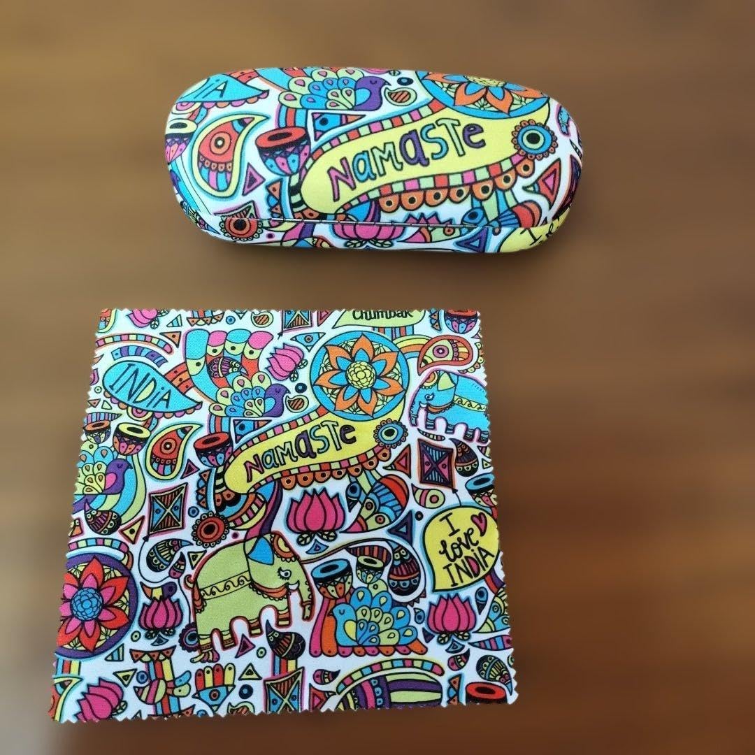 チャイハネ Chumbak カラフル花柄 象さんメガネケースロータス