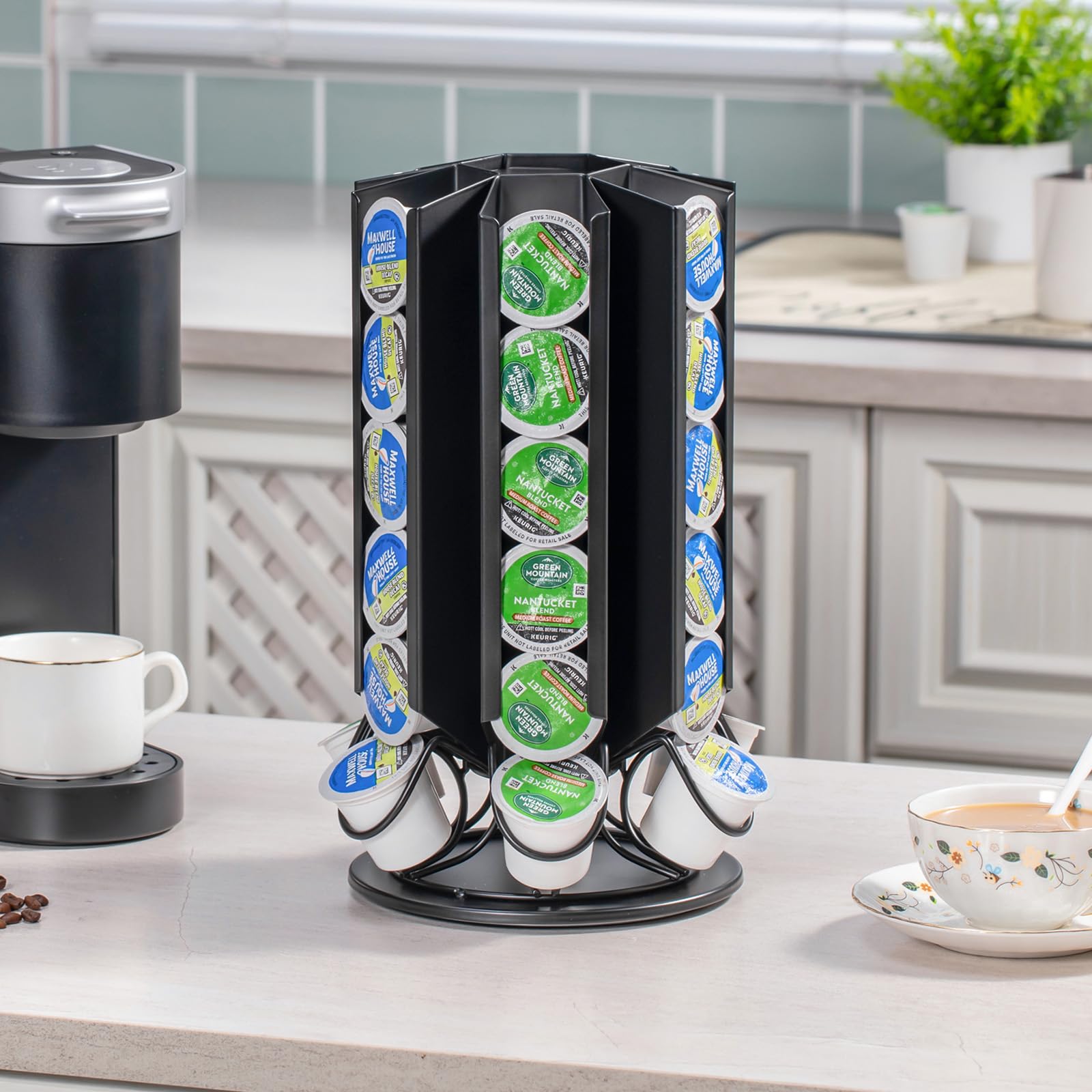 Support de dosette Café capsules tournant de rack pour K-Cup Pods 36 Pods noir