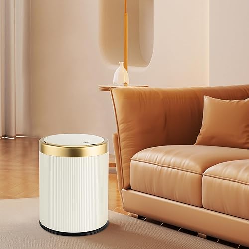 Miniatura 6 de Pukomc Basurero de baño con tapa, sensor de movimiento de 3.5 galones, impermeable, sin contacto, cubos de basura de plástico inteligentes adecuados