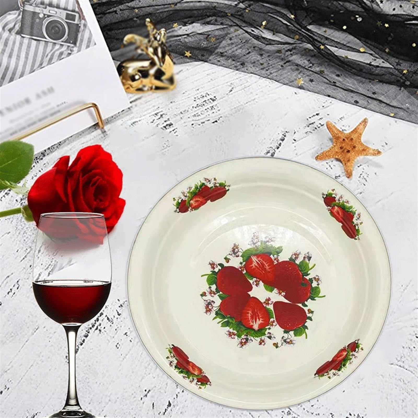 Plato Llano de Porcelana de Gran Capacidad con diseño Floral, Elegante, para Servir Aperitivos, esmaltado, para Cocina, 1 Unidad (2 Unidades)