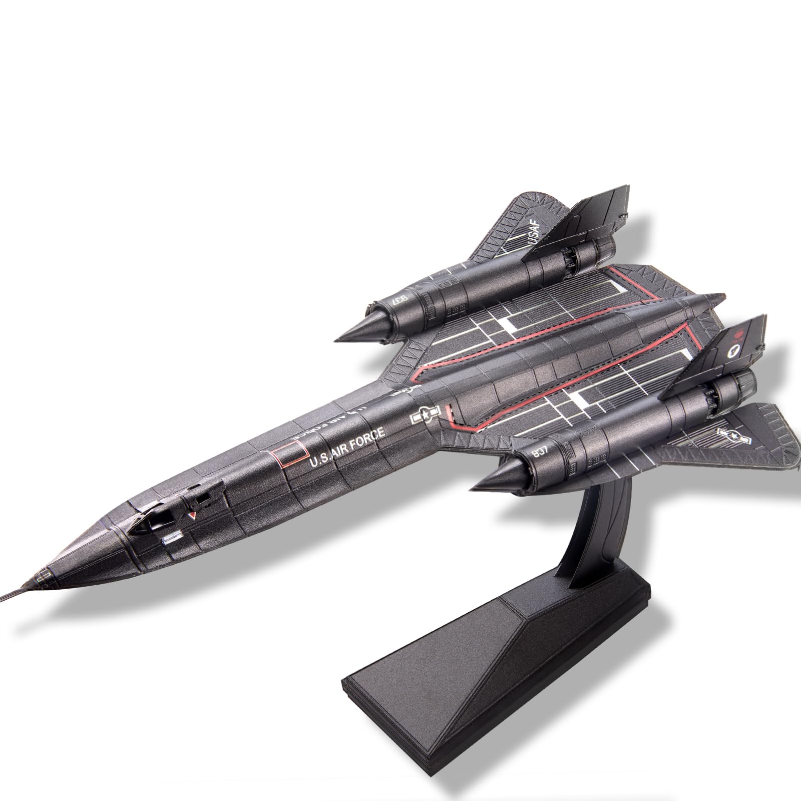 Piececool3D Metal Puzzles for Adults, Blackbird SR-71 Metal Aircraft Model Kits, Military Airplane Model Kit to Build for Men Hobbies Great Birthday Gifts