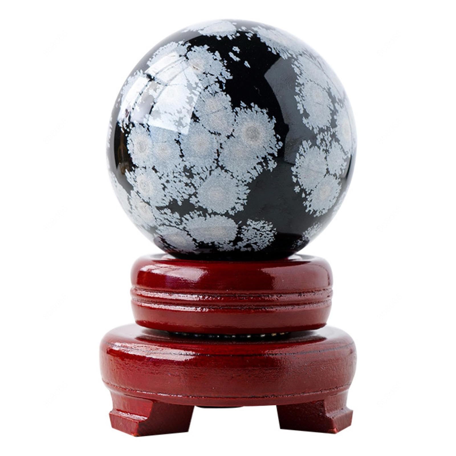 SHFTQXSLAT Quartz Snowflake Obsidian Stone Crystal Ball Gemsone Sphere Home Decoration Gift, Ball-65~70mm