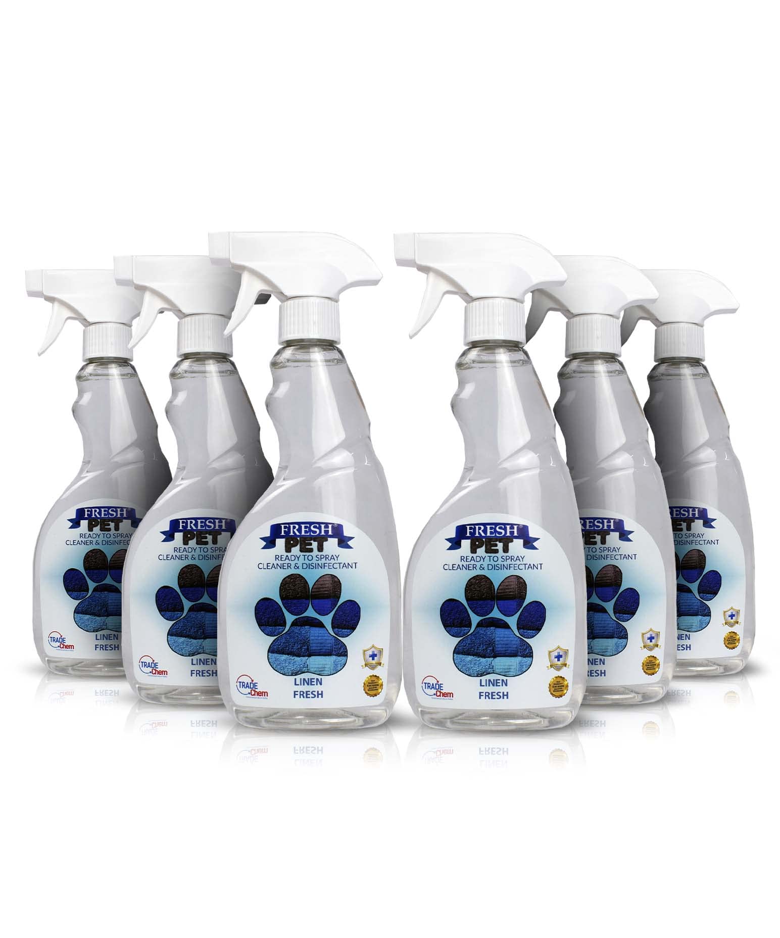 Trade Chemicals Fresh Pet Disinfectant Ready to Spray Pack 6 x 500ml (Linen Fresh)