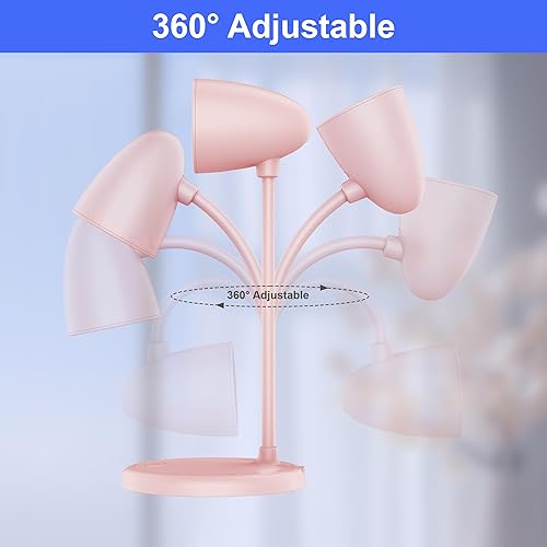 Miniatura 6 de Lámpara LED de escritorio para oficina en casa, 3 colores de luz, lámpara de mesa flexible de cuello de cisne, luz de lectura regulable para mesita