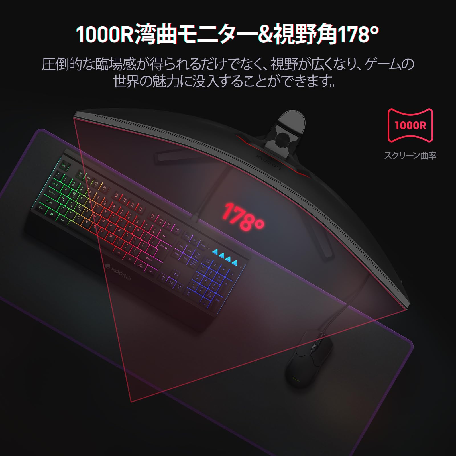 Amazon.co.jp: KOORUI 34-inch Gaming Monitor, 3440 x 1440