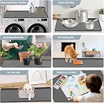 Lave-linge et housses de sécheuse pour le dessus 54" x 27.5" laveuse la laveuse en silicone Protecteur tapis en caoutchouc non-dérapant imperméable Couverture pour la cuisine de la salle de lavage, gris