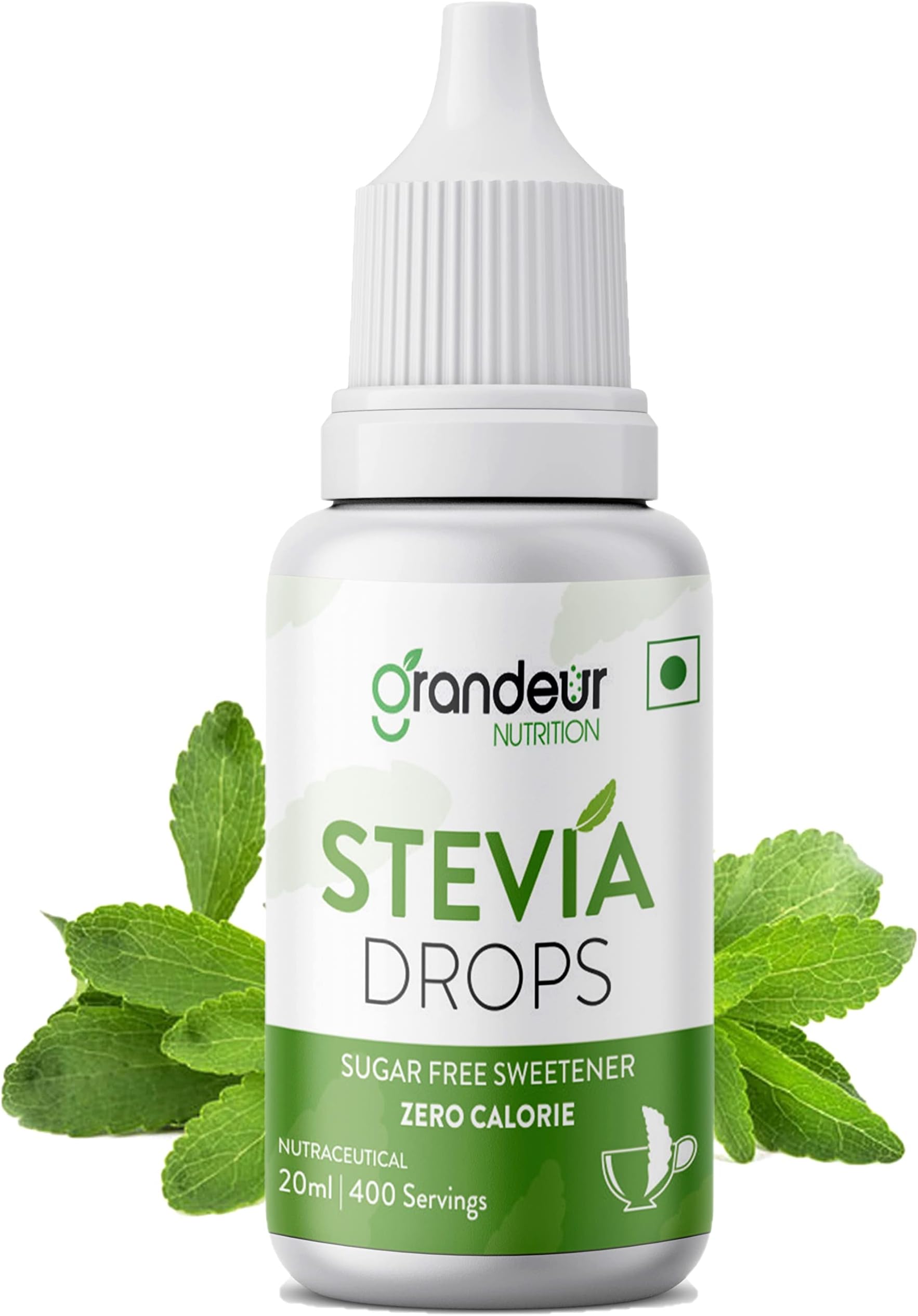 Zero Colorie Sugar Free Stevia Drops, No Maltodextrin No Dextrose, For Keto Diet & Weight Watchers, Sugar Substitute - 20ml (400 servings)