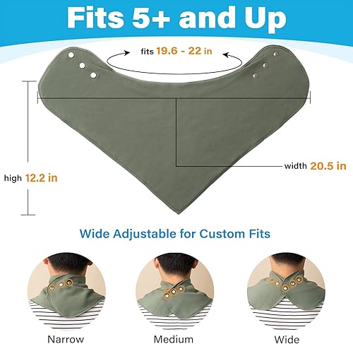 Miniatura 4 de Baby Noah Adult Drool Bib for Special Needs, 3 Pack Large Elderly Bandana, Teen Bib for Women Men, Soft Absorbent Set for Kid