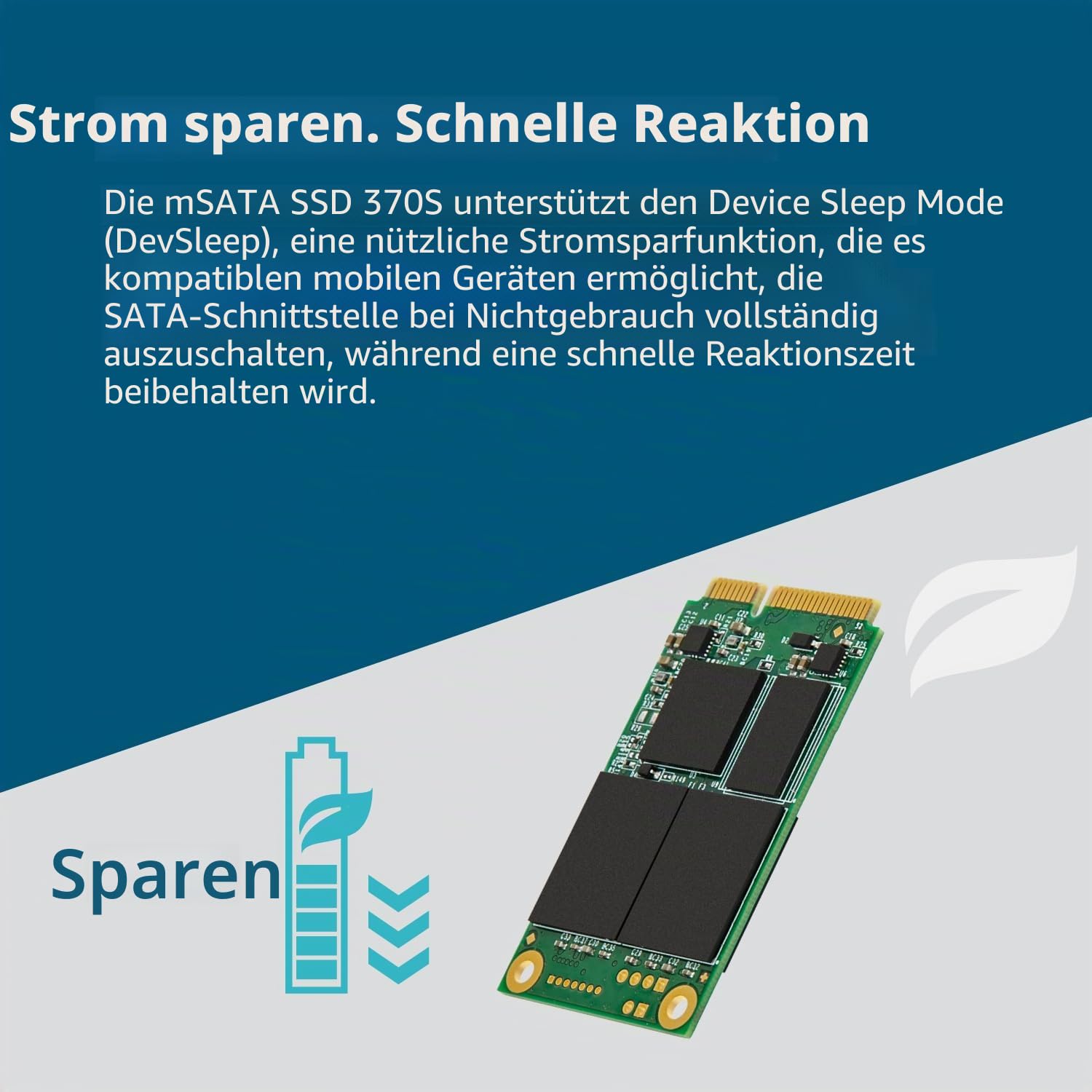 Transcend MSA370S 64GB mSATA SATA III, MLC NAND, with Dram, Bis zu 520/100 mb/s, Interne SSD für Mini-PC, NUC und Embedded-Systeme