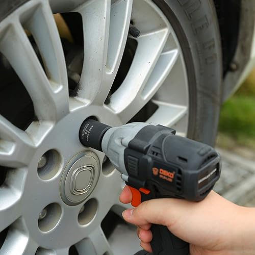 Miniatura 7 de DEKOPRO Juego de llaves de impacto de 1/2 pulgada, juego de herramientas mecánicas de 23 piezas con trinquete reversible de 72 dientes, 1/2 pulgada