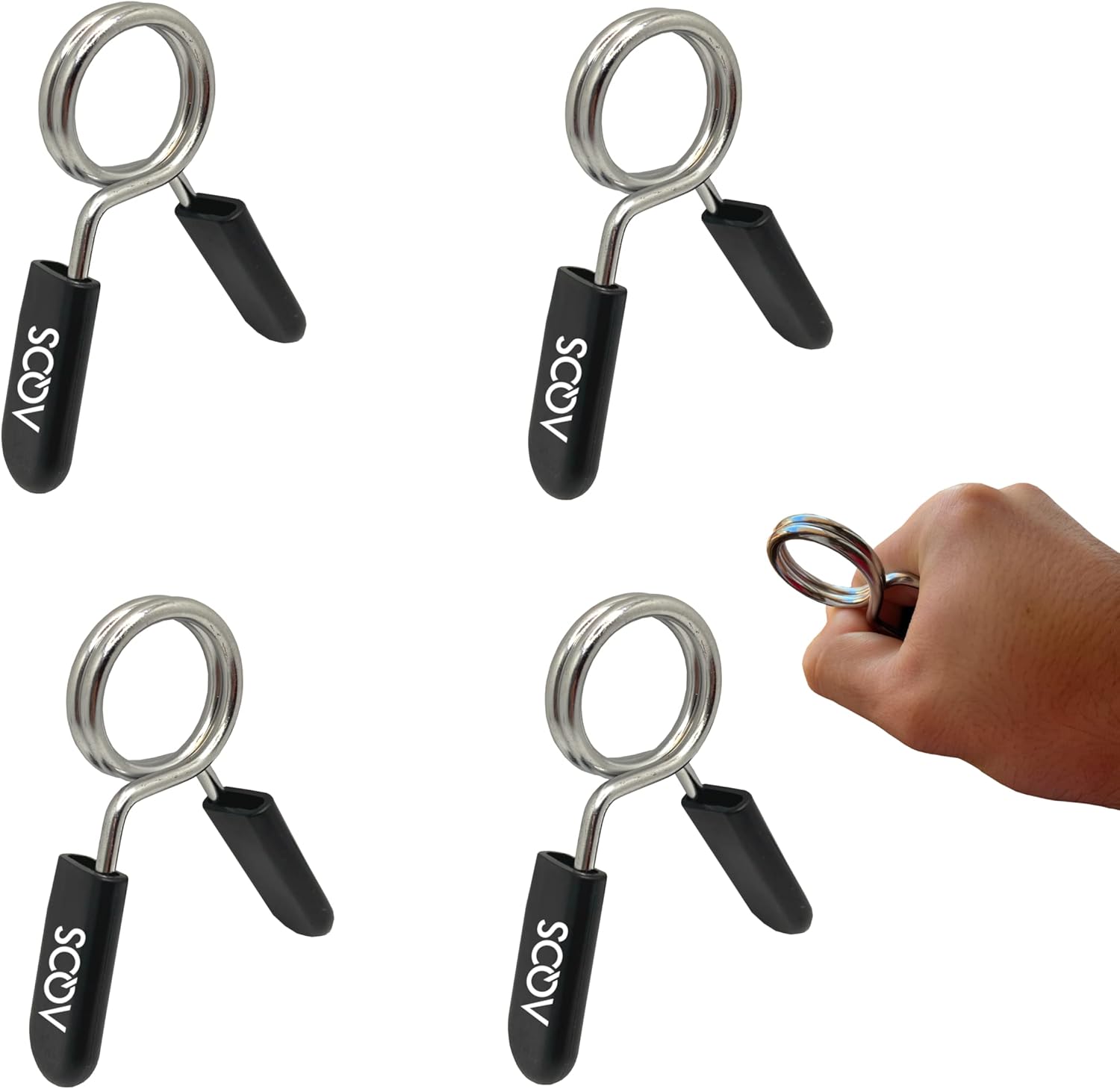 AQOS Dumbbell Clamps 4 Pack Spring Collars Dumbbell Spring Clamps for Dumbbell and Bars