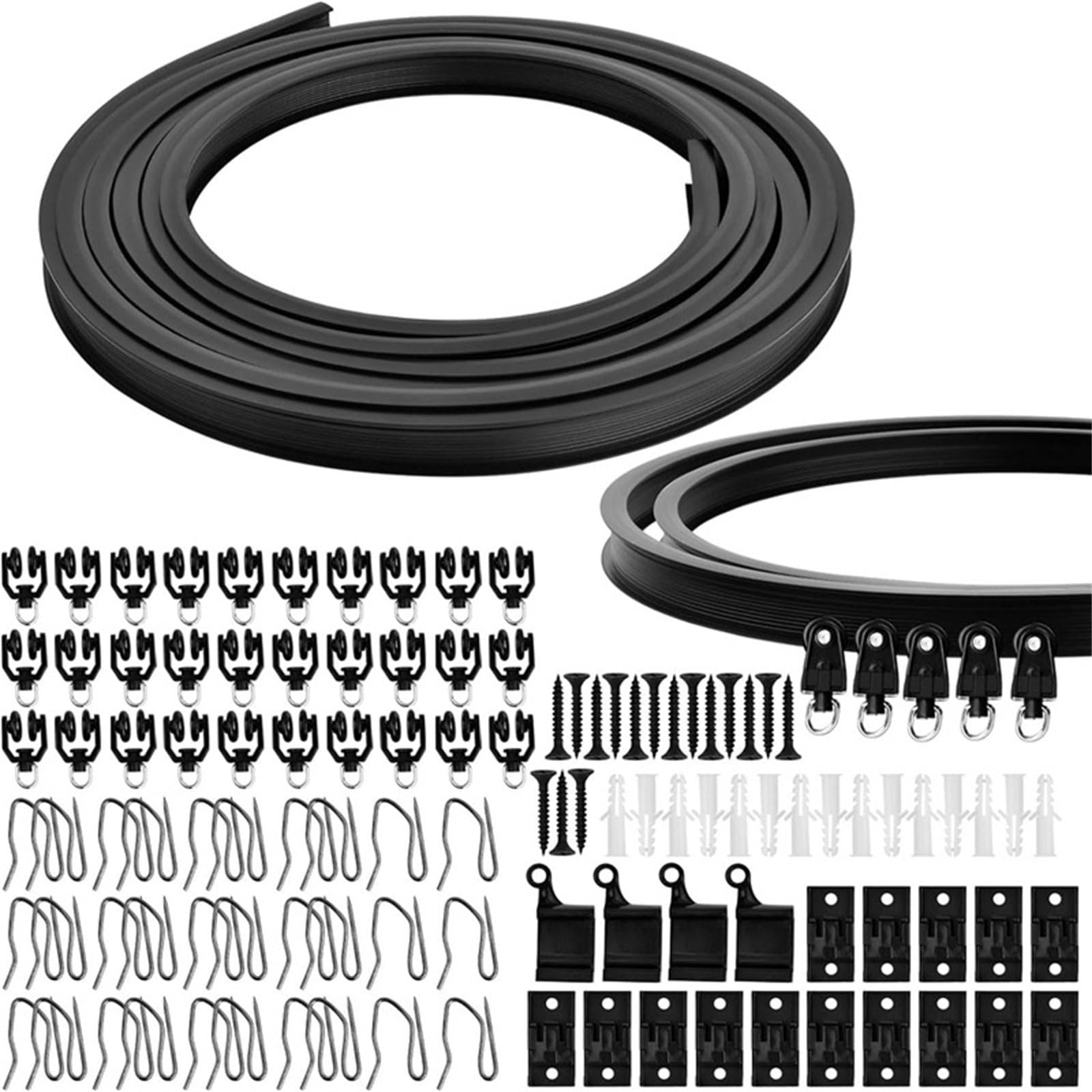 Ceiling Mounted Curtain Track Set 5 Meter Bendable Rails with Rollers Hook and Brackets Kits for Window Decoration Multipurpose Curtain Ceiling Track