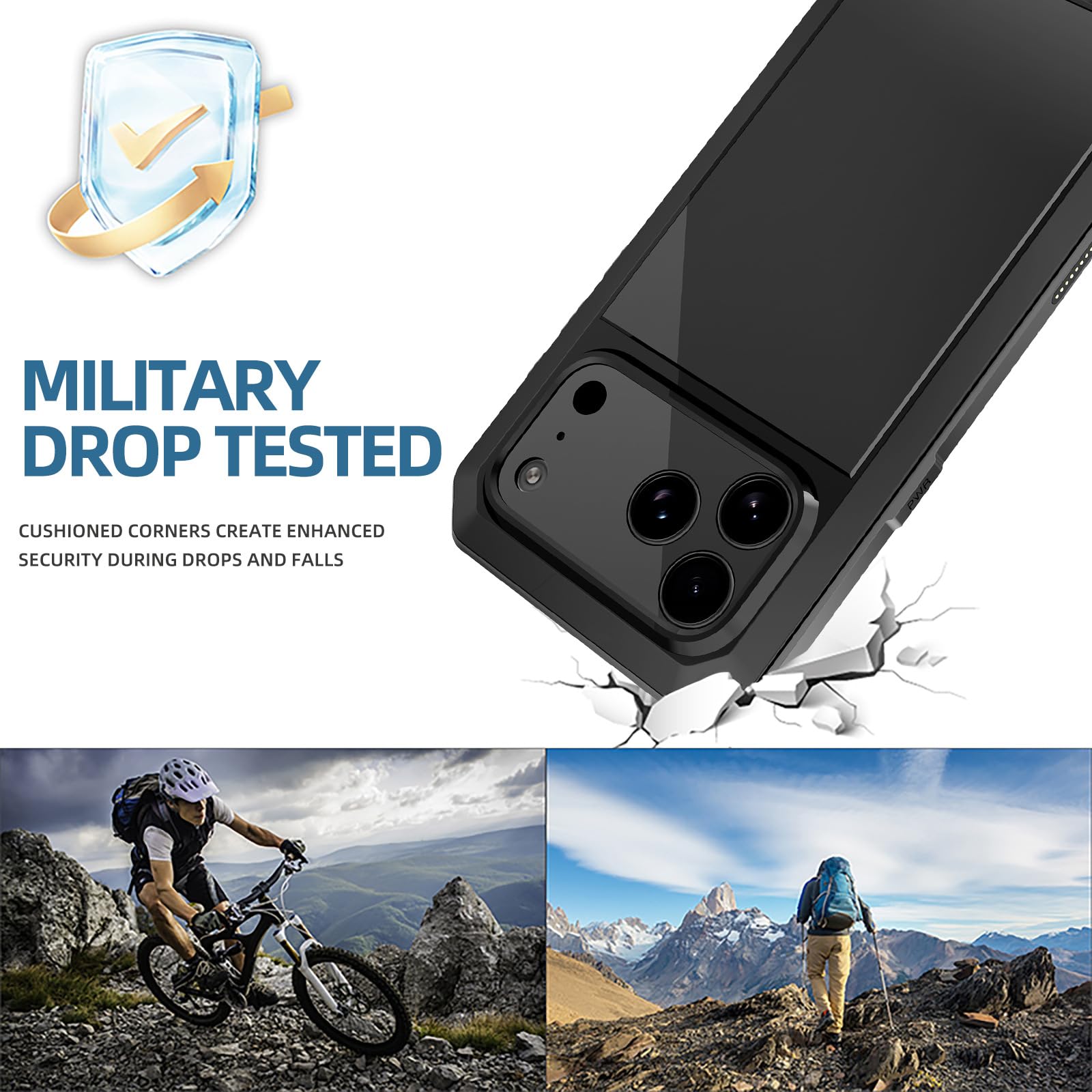 Metalowe Etui Dla iPhone 18 Pro Max/18 Pro, Military Screen Protector
