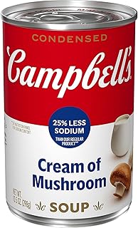 Condensed 25% Less Sodium Cream of Mushroom Soup, 10.5 Ounce Cans (Pack of 6)