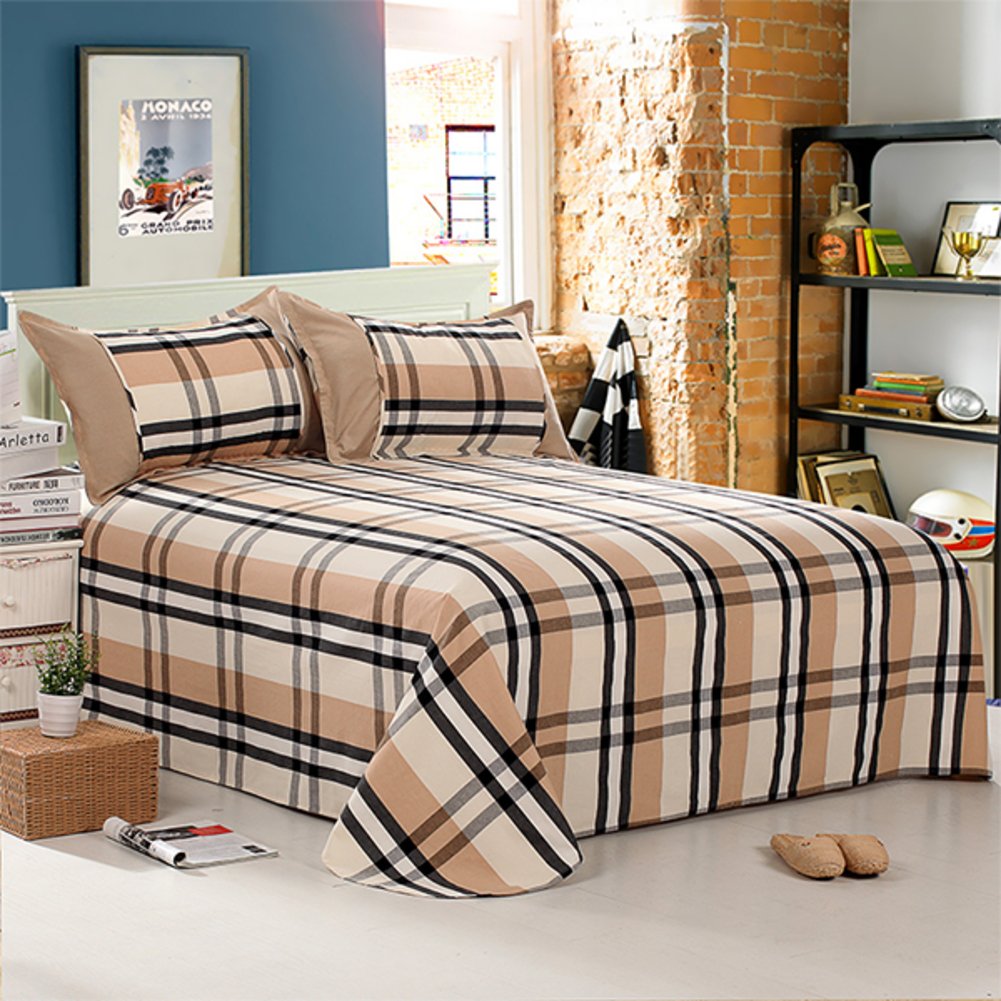 Drap de coton épais anti-courants d'air | Grand plaid coton crypté lit double 200x230 E
