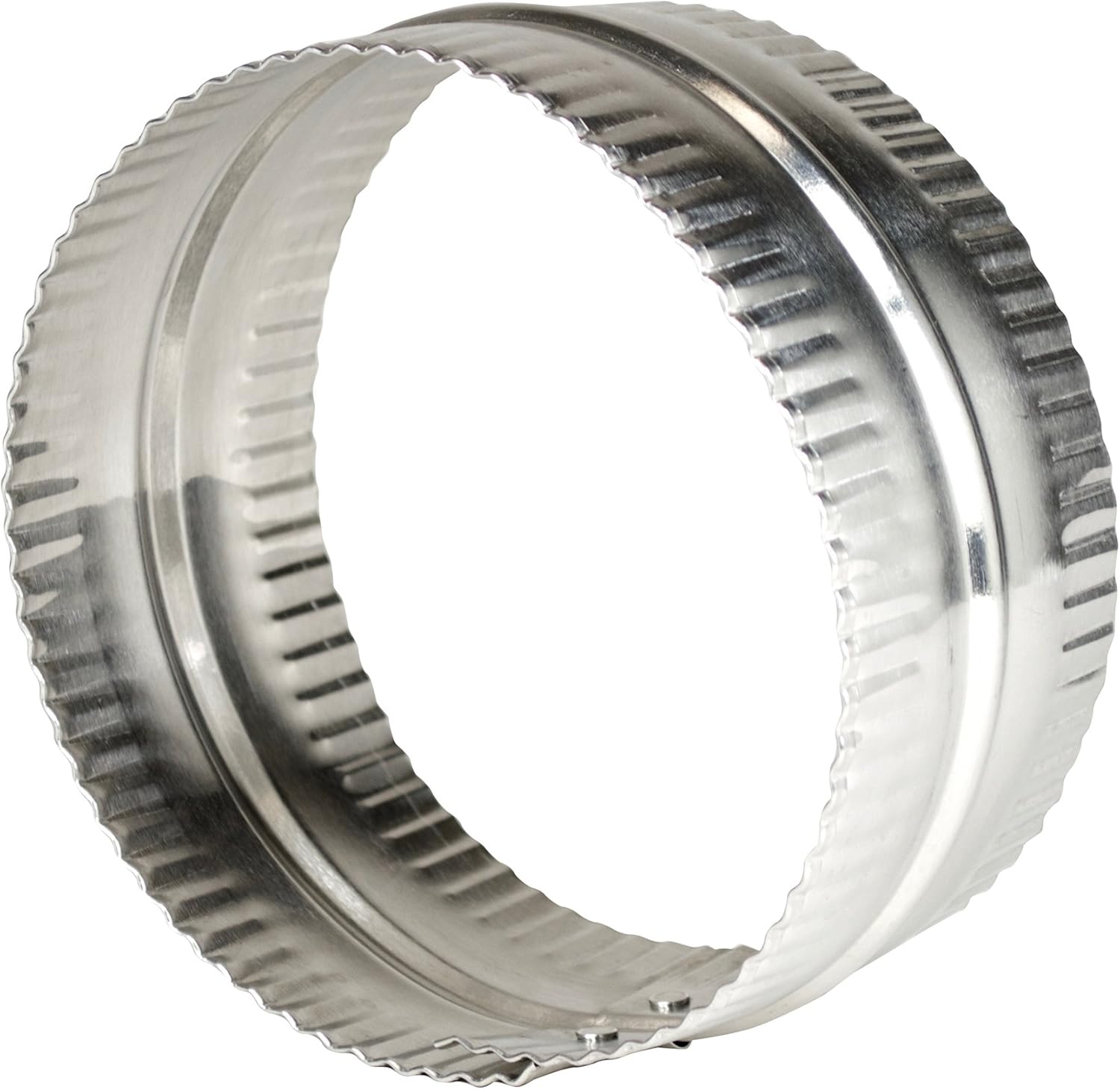 Deflecto 4” Duct Connector, Aluminum with Bead and Crimp, Silver, 3” long (DAC4C)