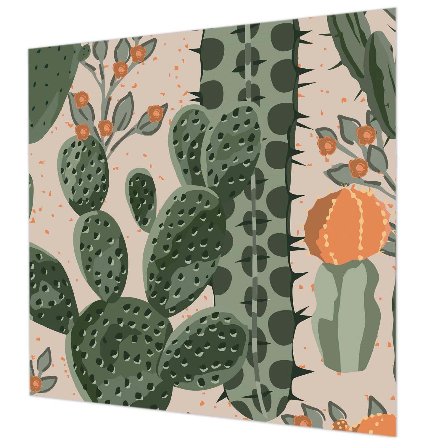 Papier peint intissé de haute qualité Tulup panorama cactus vert 250x250 cm