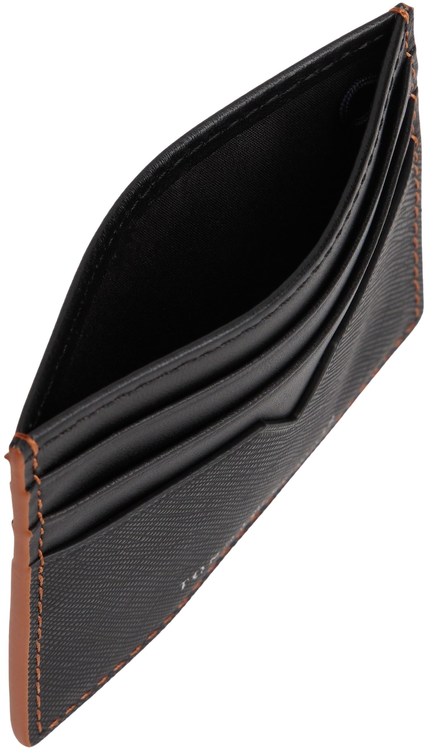 Tommy Hilfiger Herren Kartenetui Edge Holder aus Leder, Schwarz (Black), Einheitsgröße