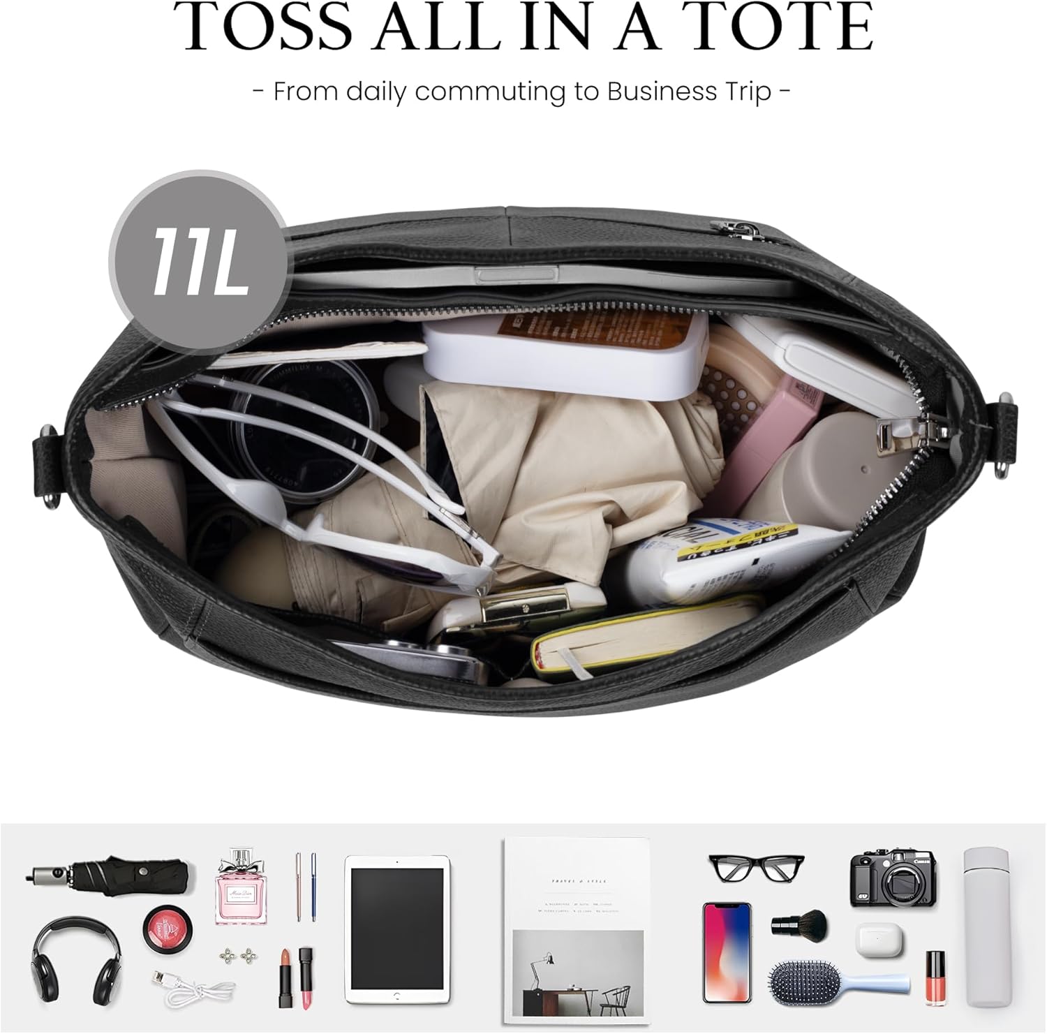 befen Genuine Leather Purse for Women Soft Leather Hobo Crossbody with 2 Detachable Straps Large Womens Purses And Handbags - Image 3