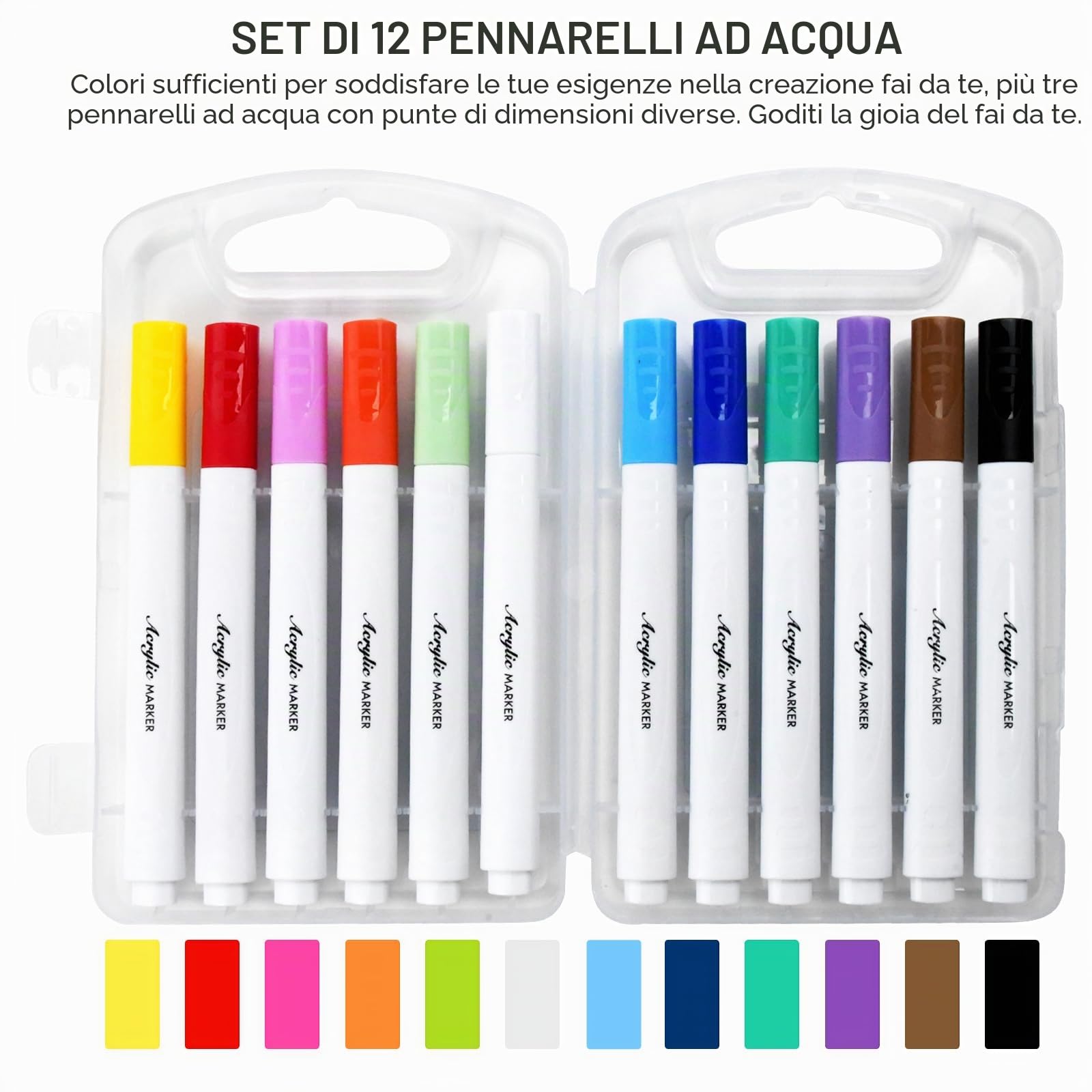JASFLY Set da 67 pezzi di Magic Puffy Paint 3D per Disegno, Magic Puffy Paint 3D con 12 Colori di Pennarelli Acrilici e 3 Pennarelli Acqua per Pittura a Spugna per Artigianato Fai-da-Te