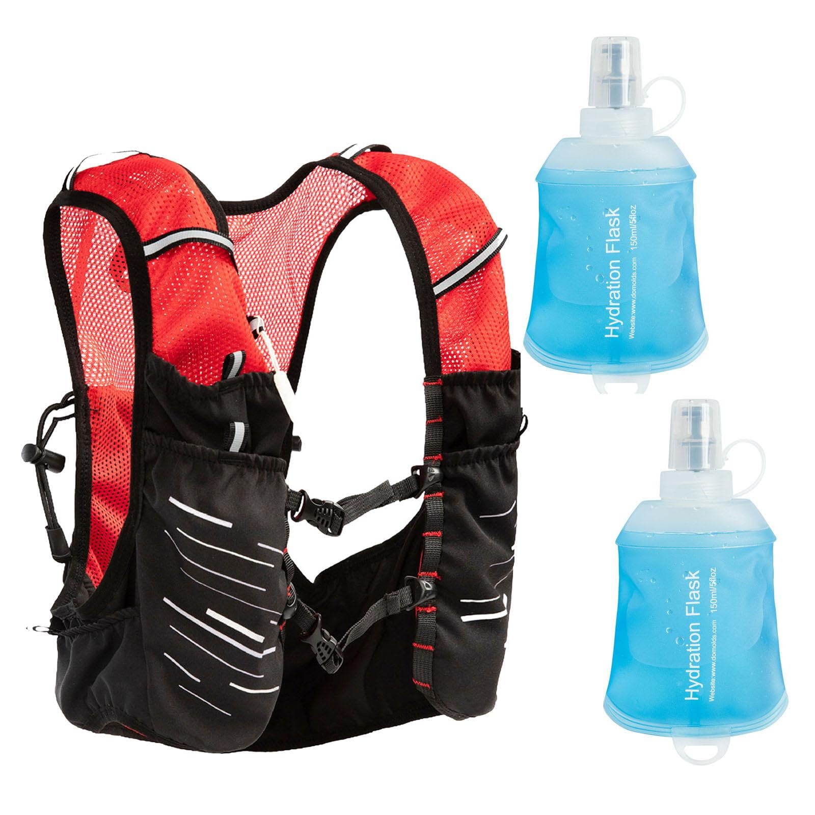 Gilet running avec sac hydratation ajustable LOVIVER en polyester léger à compartiments multiples - 8