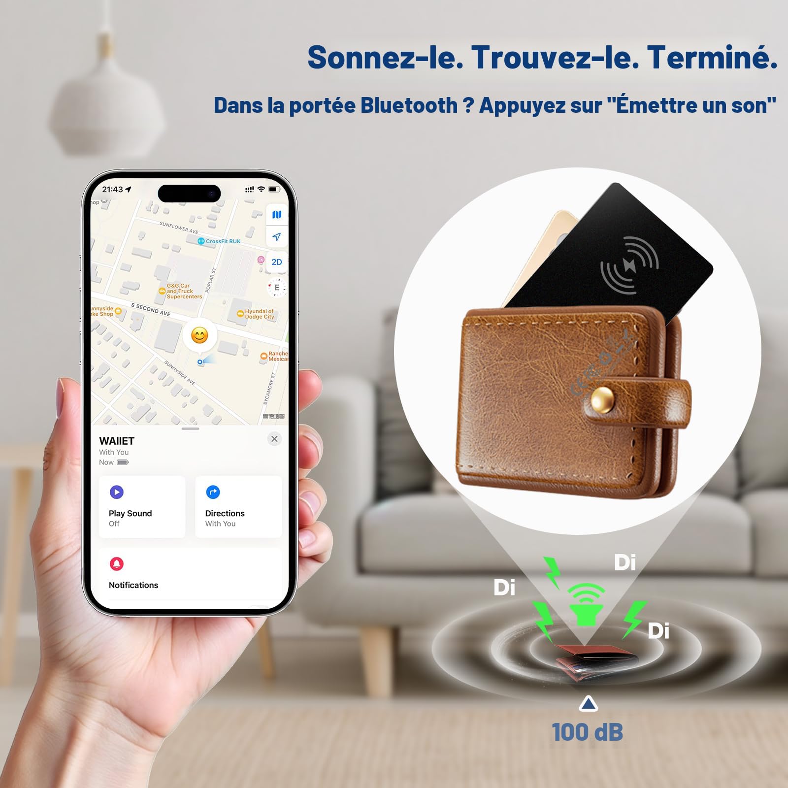 Tracker Bluetooth Pour Android - Carte Mince IP68, Recharge Sans Fil, Compatible Google Find My
