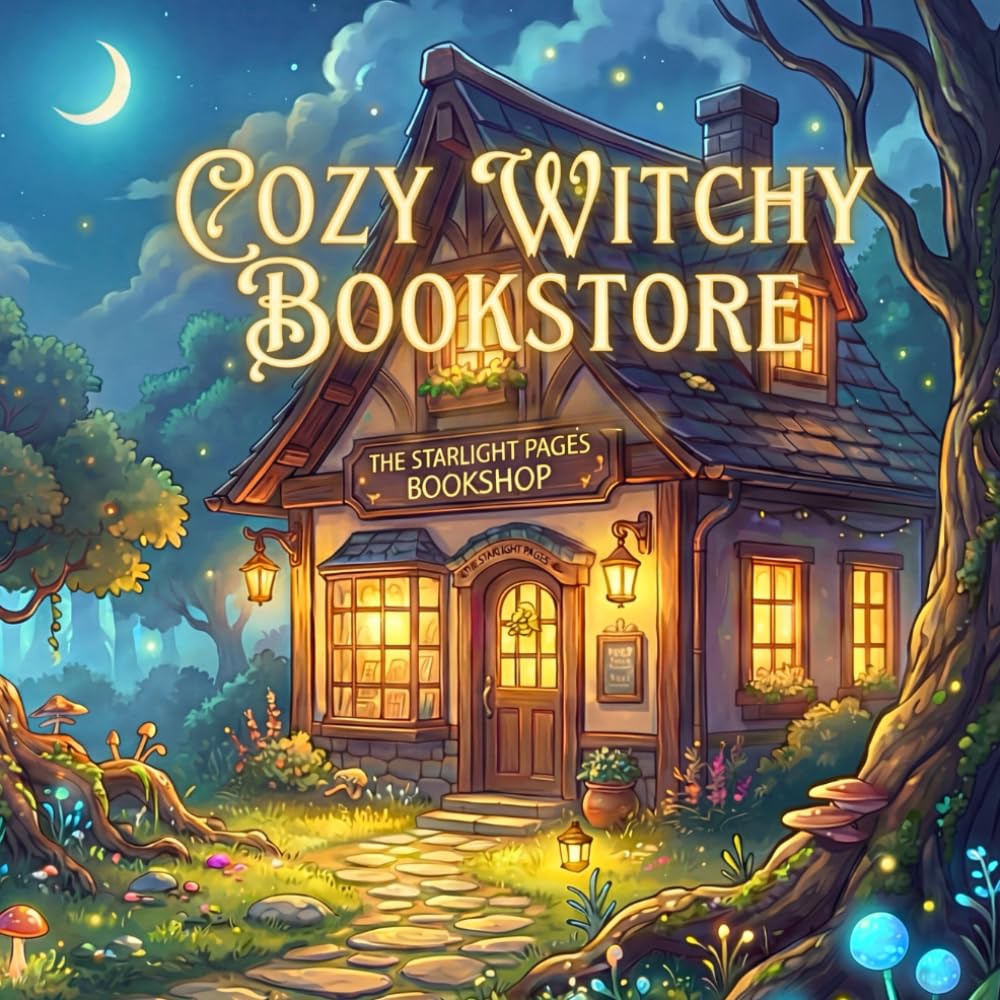 The Cozy Witchy Bookstore: a cozy coloring book