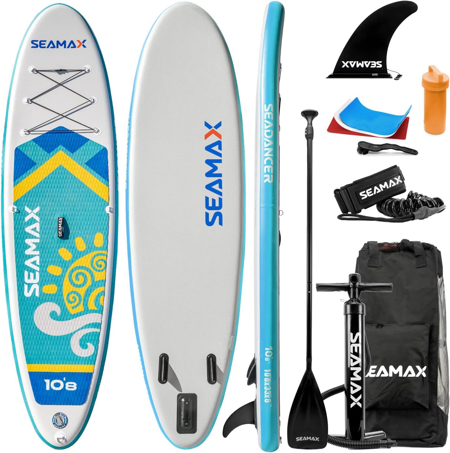 Seamax 10.8ft SeaDancer Inflatable SUP, 15PSI with Hot Welded Seam